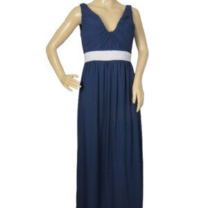 Bari Jay Navy Blue Floor Length Gown